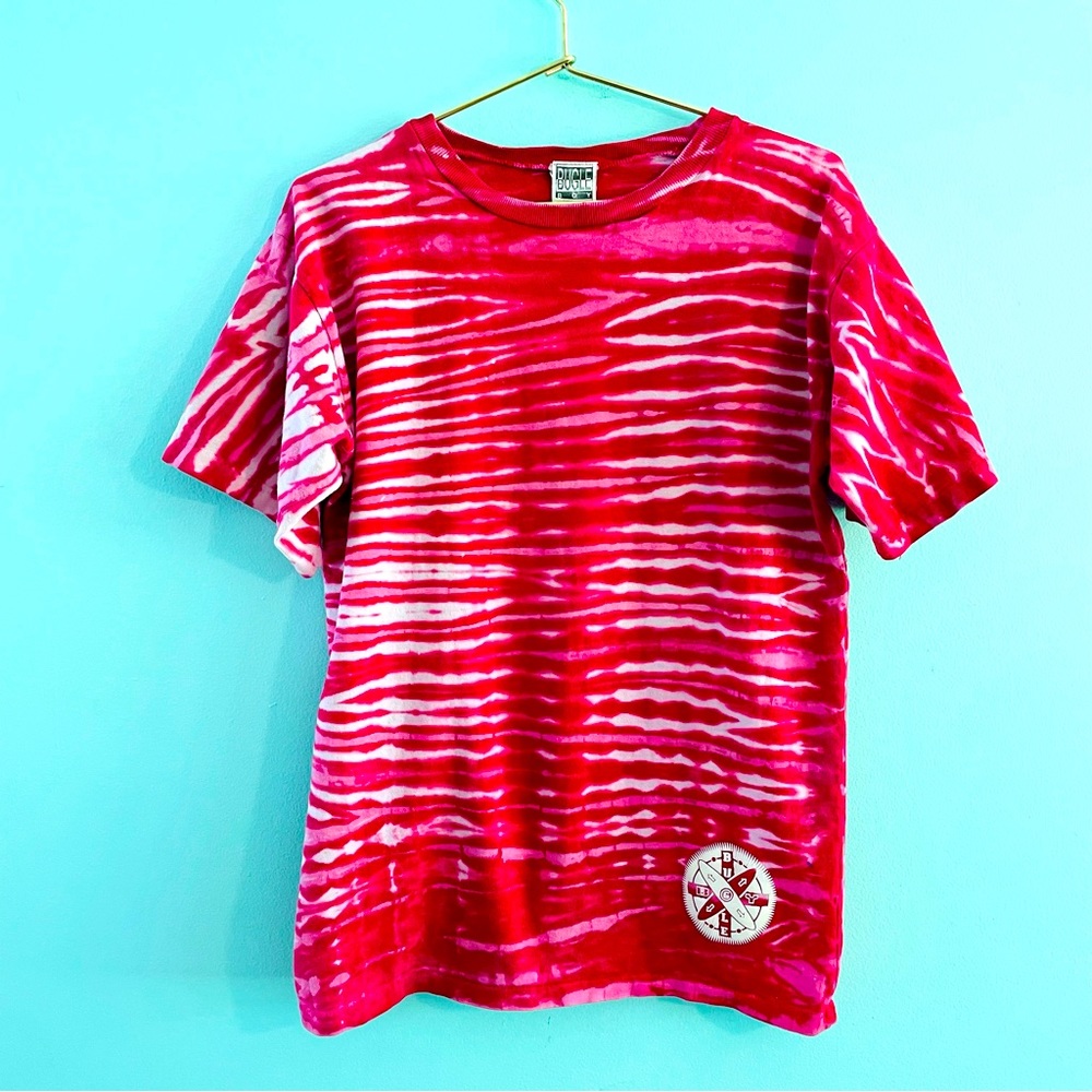 Vintage Bugle Boy Tie Dye shirt VTG t-shirt surf beach 90s single stitch